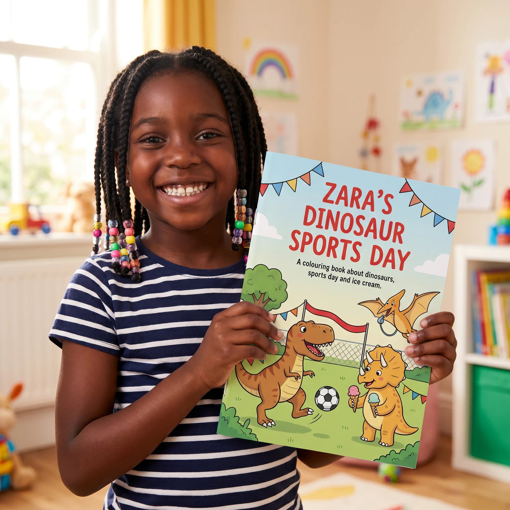 A printed colouring book made from a child's own creations
