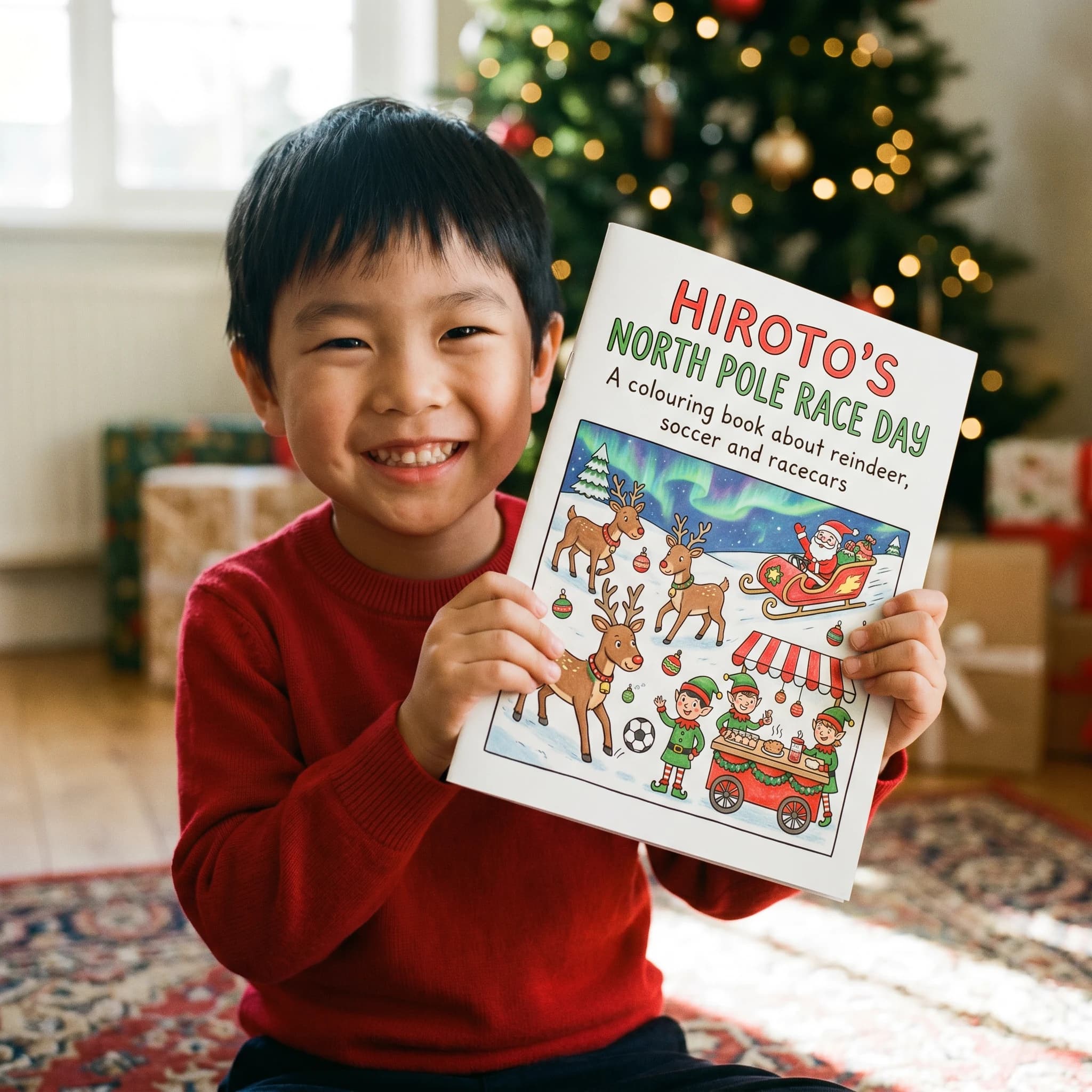 A printed colouring book made from a child's own creations